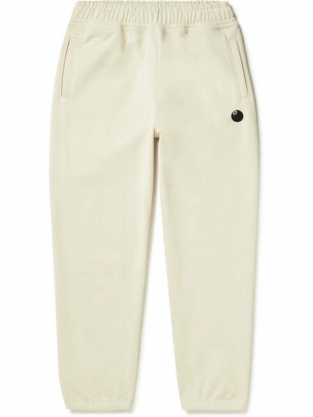 Photo: Stussy - Appliquéd Cotton-Blend Jersey Sweatpants - Neutrals