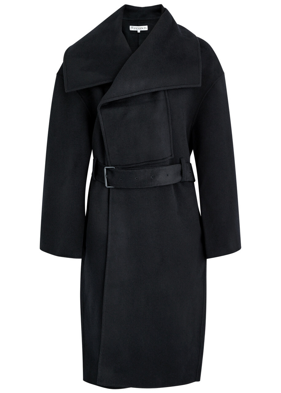 JW Anderson Belted Wool Coat Navy
