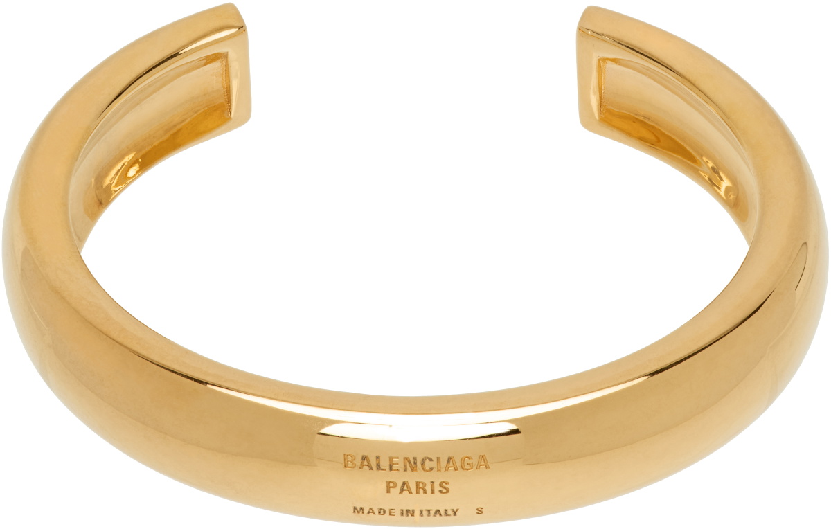 Balenciaga Gold Plated Cuff Bracelet