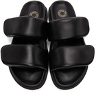 Dries Van Noten Black Leather Padded Sandals