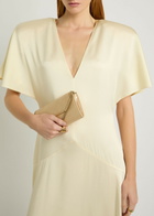 Stella Mccartney Asymmetric Satin Midi Dress Cream