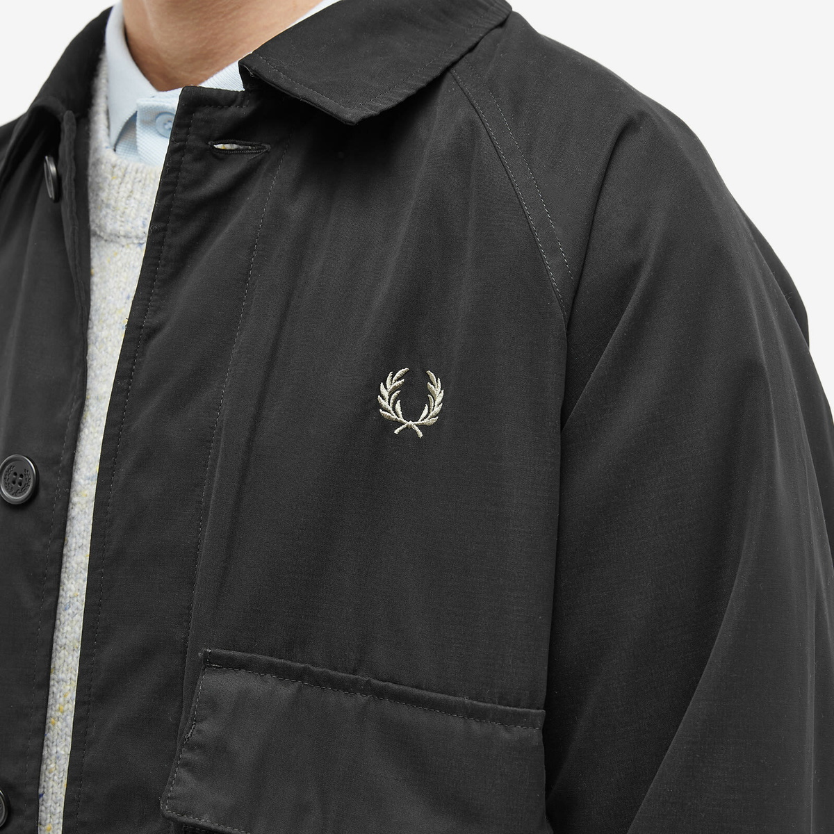 Fred Perry Men's Utility Overshirt in Black Fred Perry