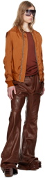 Rick Owens Burgundy Slivered Leather Pants