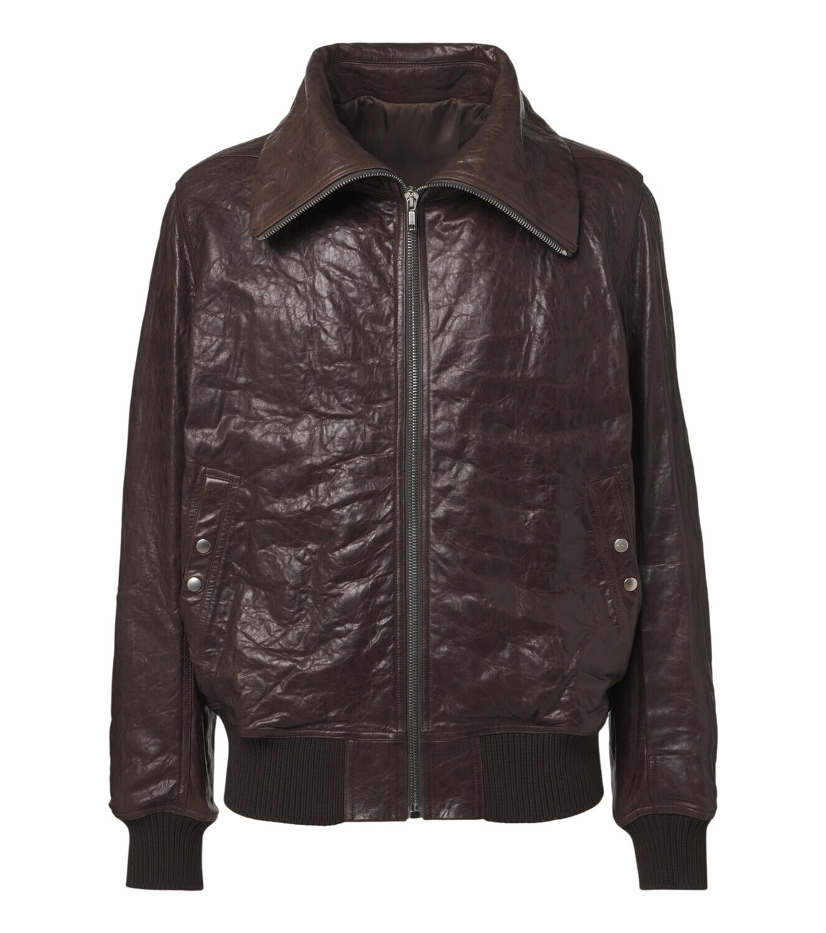 Rick Owens Men's Blixa Dracucollar Leather Bomber Jacket in Black