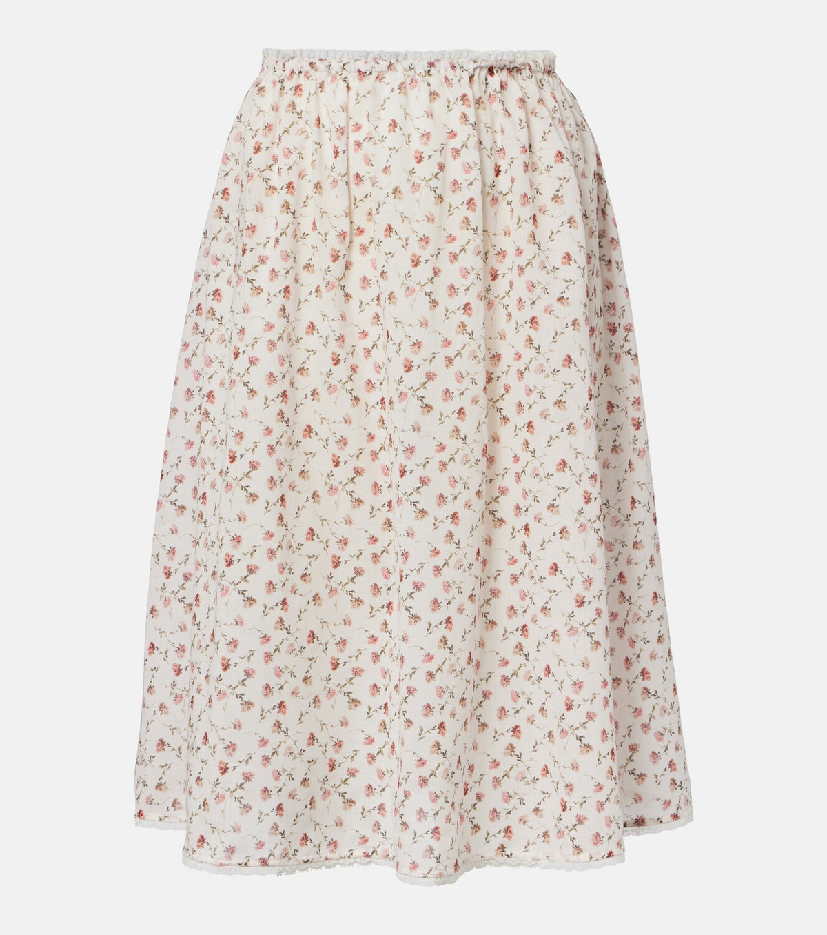 Posse Charlotte floral cotton midi skirt