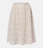 Posse Charlotte floral cotton midi skirt