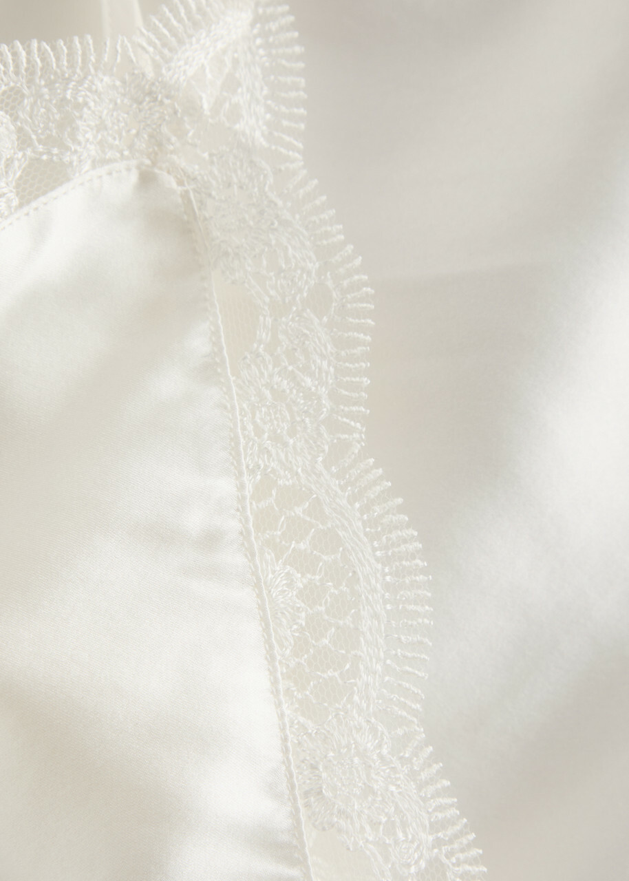 Simone PÉRÈLE Love Me Lace-trim Silk-satin Camisole top Ivory