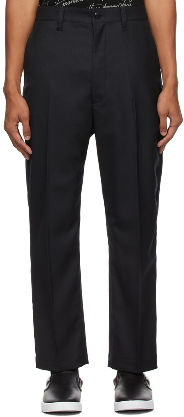 Photo: Junya Watanabe Black Wool Straight-Leg Trousers