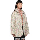 Collina Strada Off-White Floral Handle With Care Puffer
