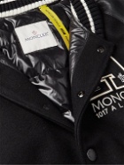 Moncler Genius - 6 Moncler 1017 ALYX 9SM Virgin Wool and Leather Down Varsity Jacket - Black
