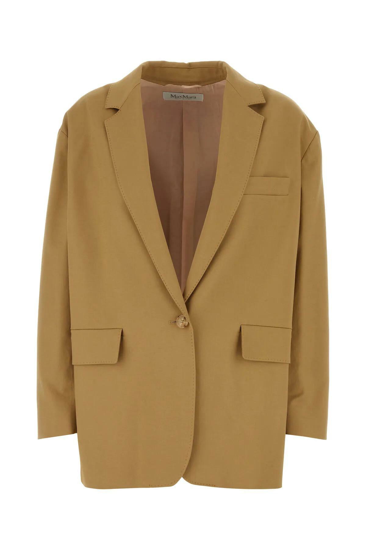 ジャケット MAX MARA CAMEL STRETCH COTTON MONICA BLAZER Max Mara Camel Stretch Cotton Monica Blazer Max Mara