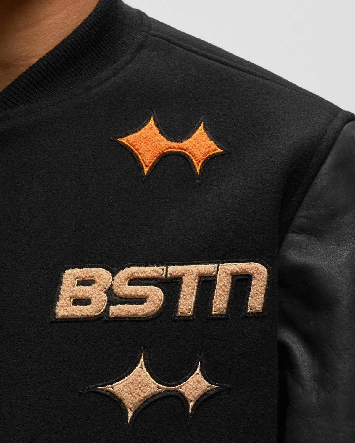 Bstn Brand Schott X Bstn Brand Thank You, Basketball Varsity Jacket Black/Multi - Mens - College Jackets