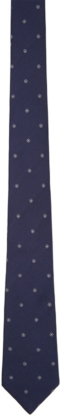Photo: Brunello Cucinelli Navy Pattern Neck Tie
