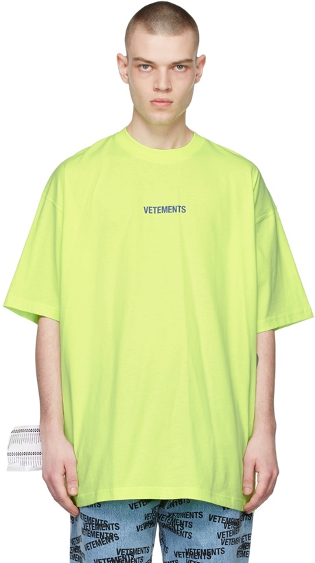 Photo: VETEMENTS Yellow Logo Label T-Shirt