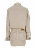 Haikure tamu Beige Dress With Drop Shoulders And Logo Patch On The Back In Cotton Woman
