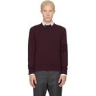 Thom Browne Burgundy Ottoman Milano Stitch 4-Bar Bomber Sweater