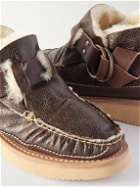 Yuketen - Shearling-Lined Leather Boots - Brown