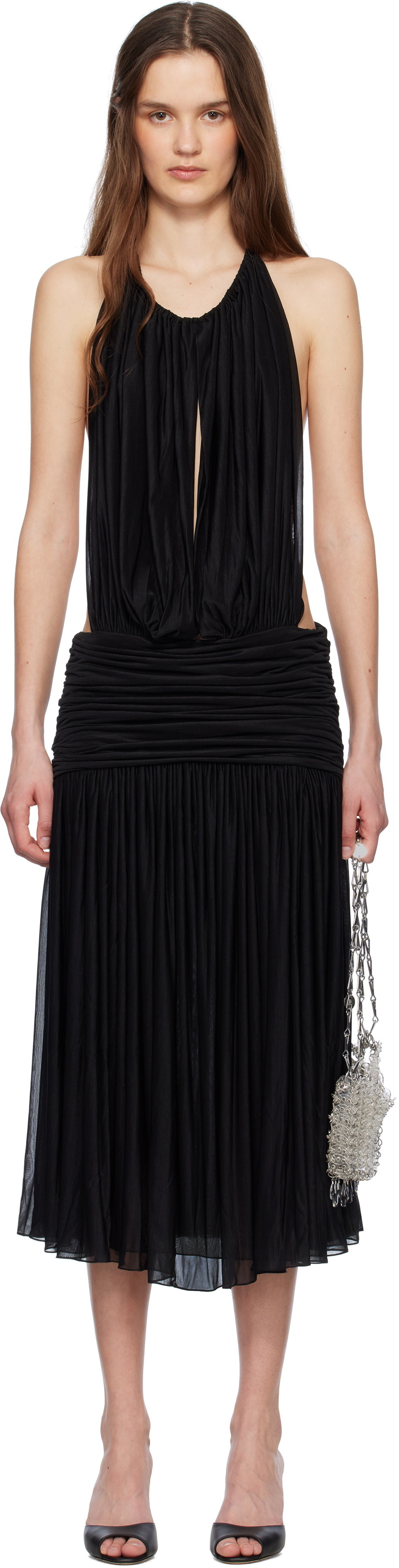 Mirror Palais Black 'La Piscine' Lady Length Midi Dress