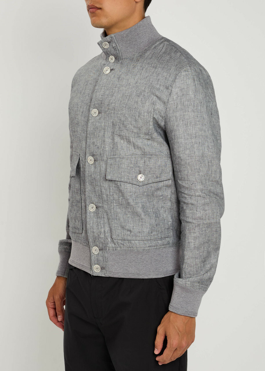 Dolce & Gabbana Linen Blazer Grey