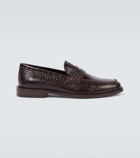 Manolo Blahnik Perry croc-effect leather penny loafers