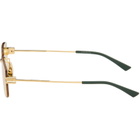 Bottega Veneta Gold Lock Rectangular Sunglasses