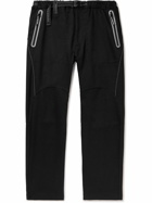 And Wander - Air Hold Slim-Fit Tapered Belted Thermolite and Canvas Trousers - Black