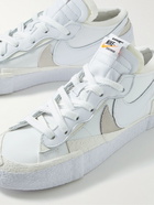 Nike - Sacai Blazer Low Suede-Trimmed Leather Sneakers - White