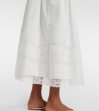 Faithfull Lyon lace-trimmed cotton maxi skirt