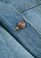 Tory Burch Logo Washed Denim Barn Jacket Blue