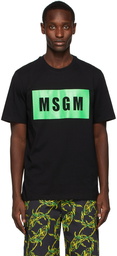 MSGM Black & Green Logo T-Shirt