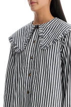 GANNI big collar mini shirt dress White