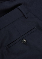 Sunspel Textured Slim-leg Stretch-wool Trousers Navy