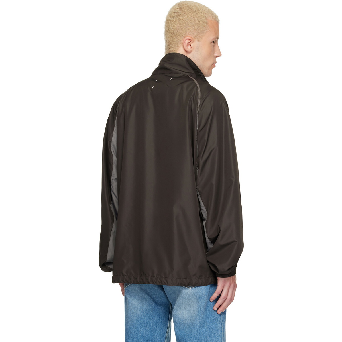 Maison Margiela Brown Contrast Panel Track Jacket