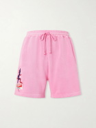 Cherry Los Angeles - Logo-Embroidered Cotton Shorts - Pink