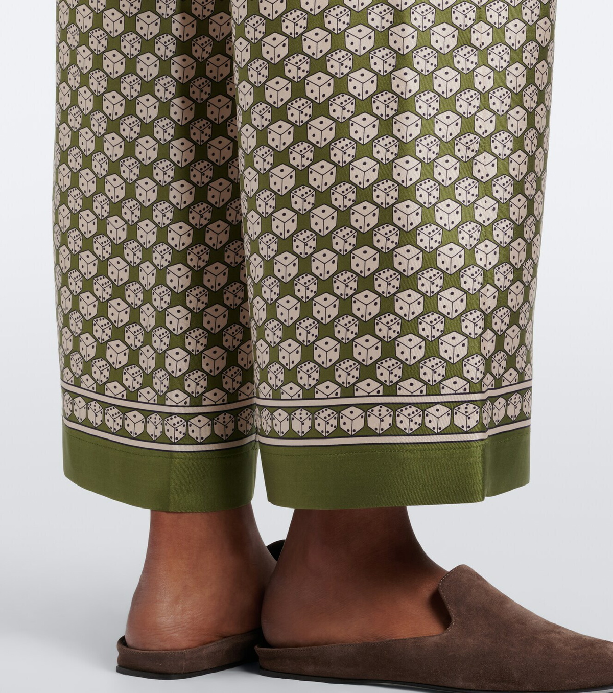 'S Max Mara Printed silk wide-leg pants