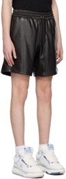 AMIRI Brown Drawstring Faux-Leather Shorts