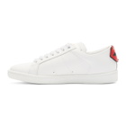 Saint Laurent White and Blue Court Classic SL/01 Lips Sneakers