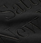 Saturdays NYC - Logo-Embroidered Loopback Cotton-Jersey Hoodie - Men - Black
