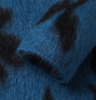 SAINT LAURENT - Mohair-Blend Jacquard Sweater - Blue