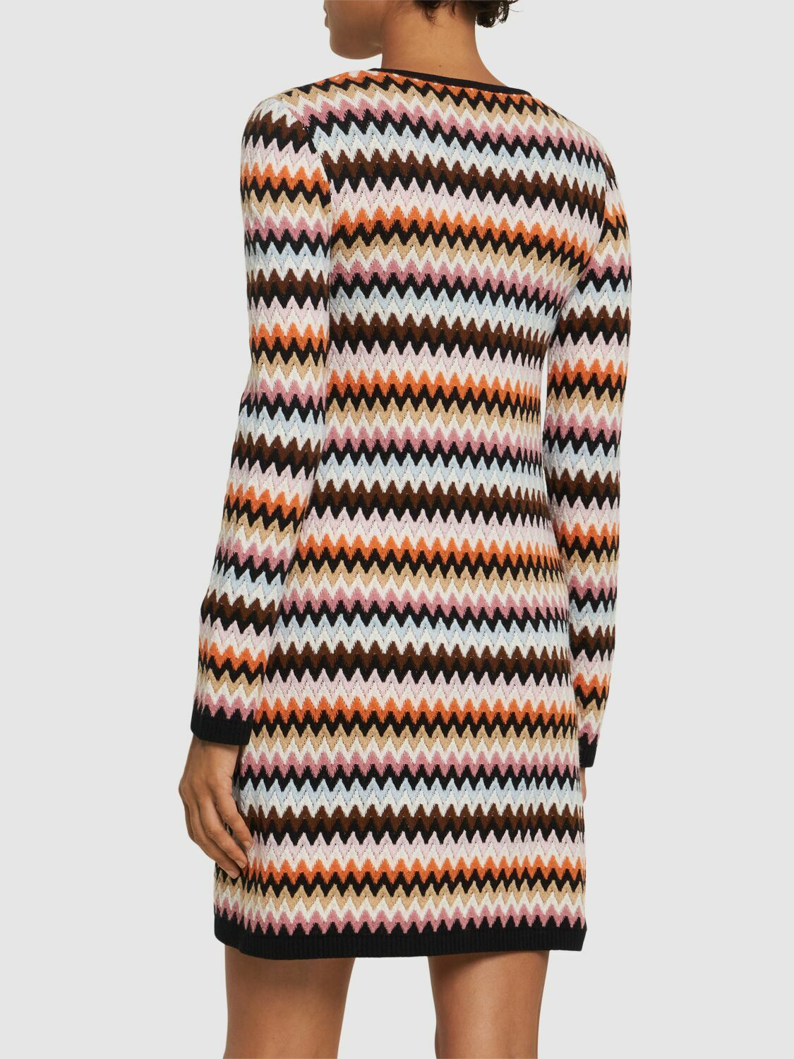MISSONI Striped Wool Knit Long Sleeve Mini Dress Missoni MISSONI Striped Wool Knit Long Sleeve Mini Dress Missoni