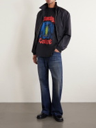 Balenciaga - Oversized Logo-Print Cotton-Jersey T-Shirt - Black