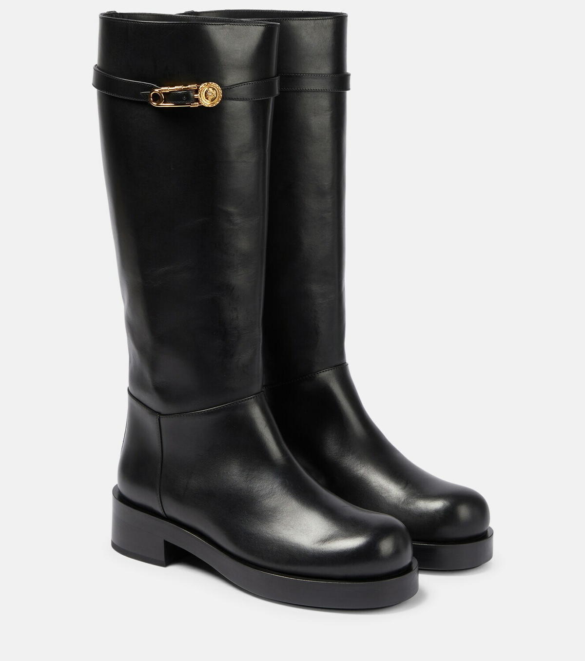 Versace - Safety Pin leather knee-high boots Versace