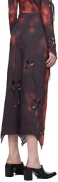 J.KIM Black & Burgundy Jester Midi Skirt