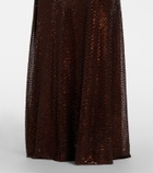 Self-Portrait Embellished gathered gown