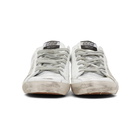 Golden Goose White and Grey Patent Superstar Sneakers