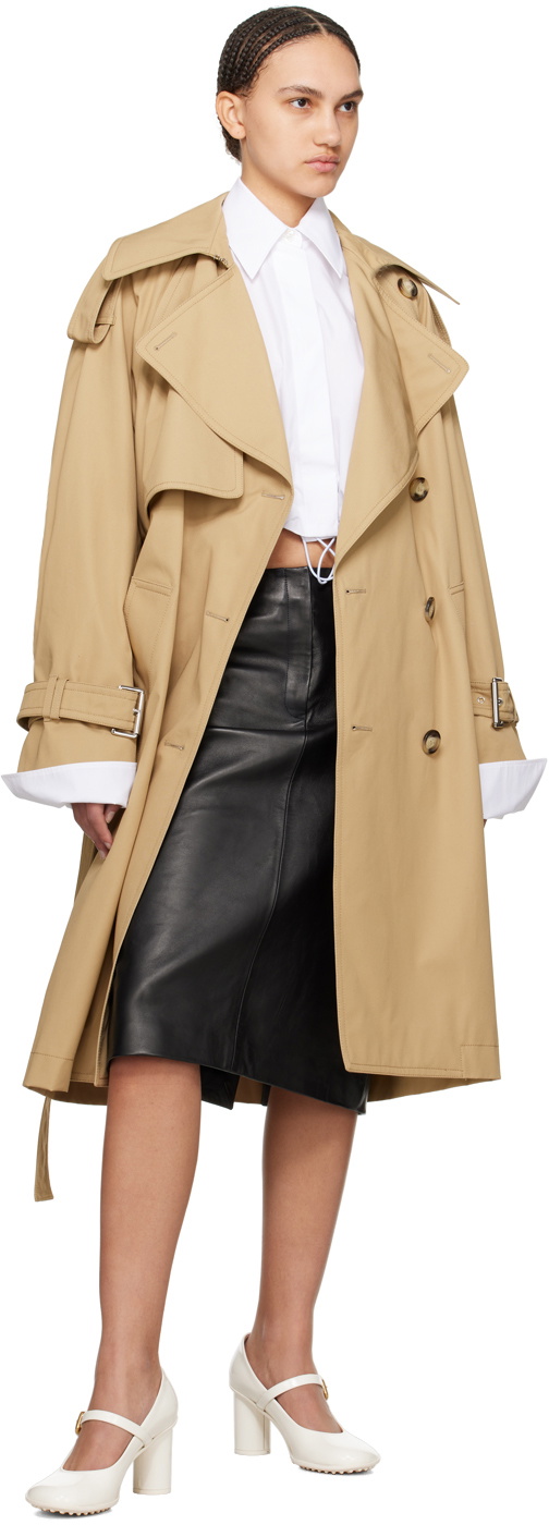 Sportmax Beige Ricamo Trench Coat