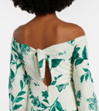 Agua by Agua Bendita Senlis printed off-shoulder linen maxi dress