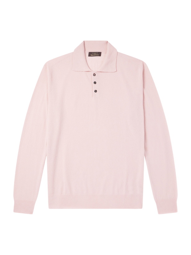 Photo: Slowear - Zanone Cashmere-Blend Polo Sweater - Pink