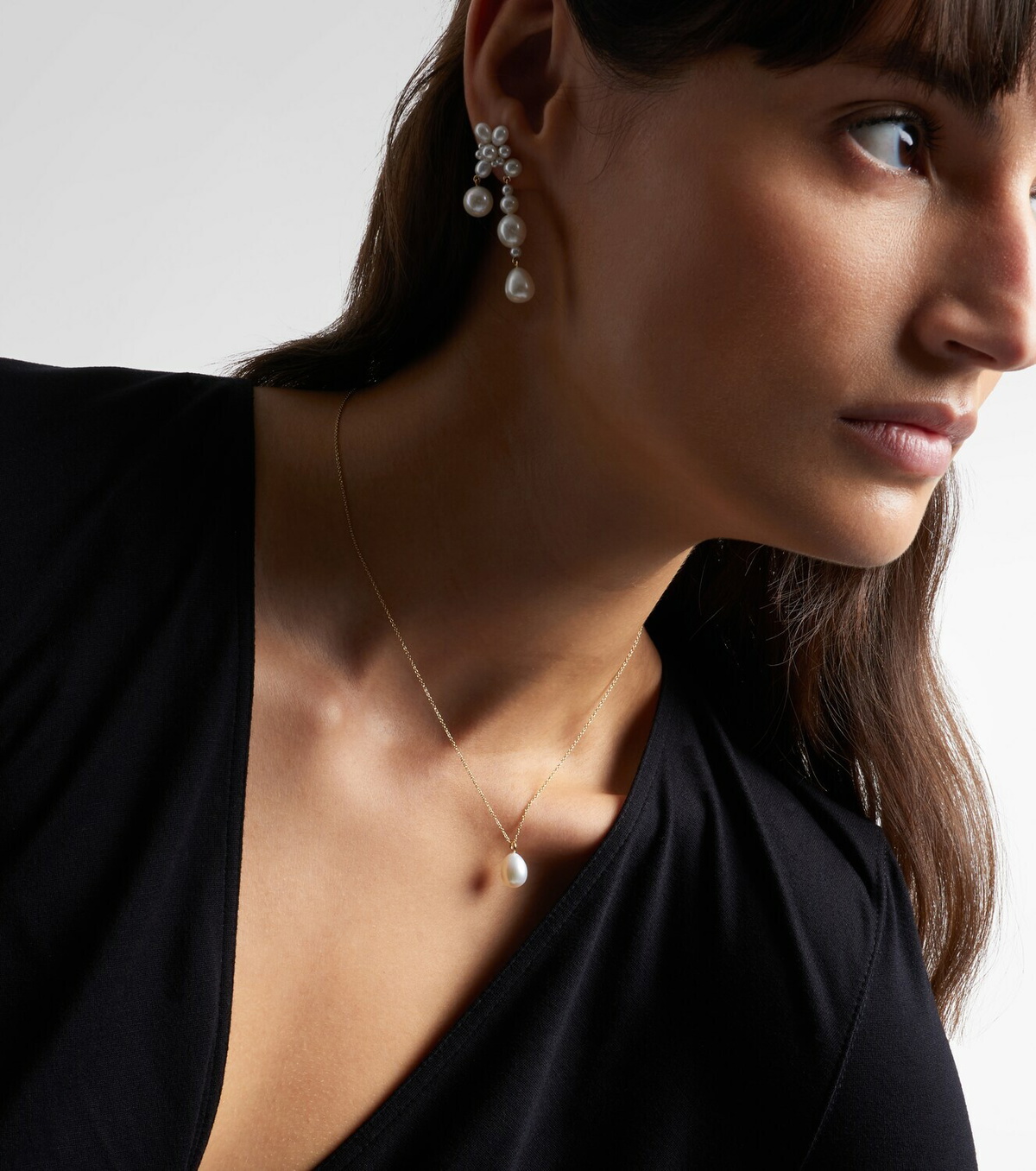 Sophie Bille Brahe Perle Poire Simple 14kt gold necklace with freshwater pearls