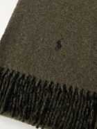 Polo Ralph Lauren - Fringed Logo-Embroidered Reversible Recycled Wool and Nylon-Blend Scarf